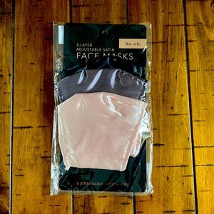 NWT Kitsch 3 layer satin adjustable face masks 😷